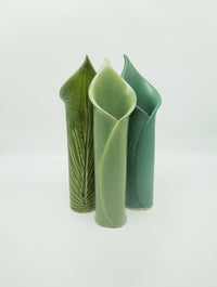 left to right: olive, spearmint, jade
