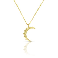 Textured Crescent Moon Necklace