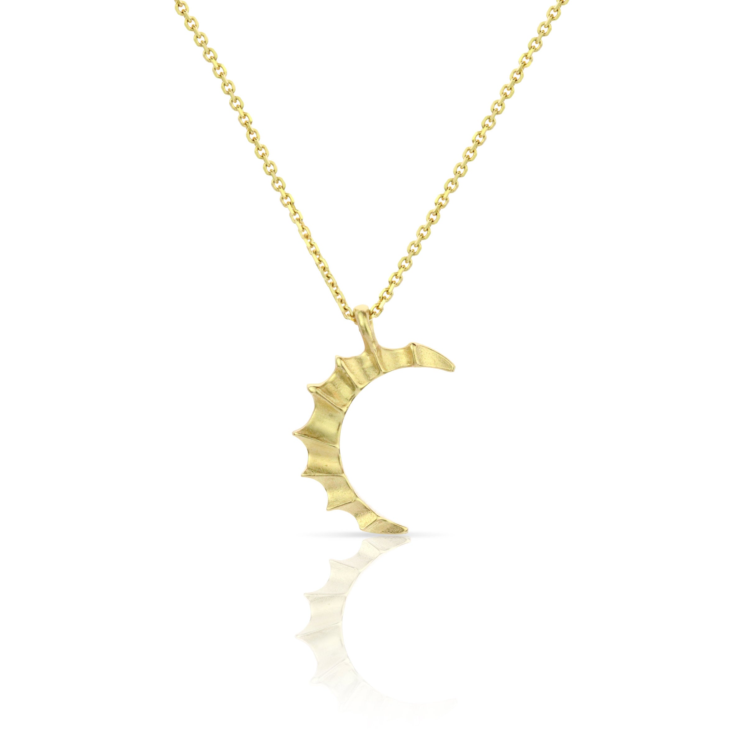 Textured Crescent Moon Necklace