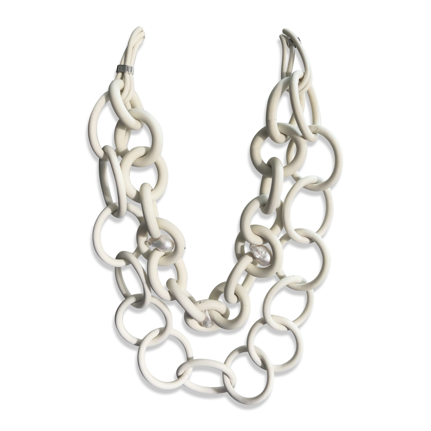 Double Strand Ivory Rubber Necklace