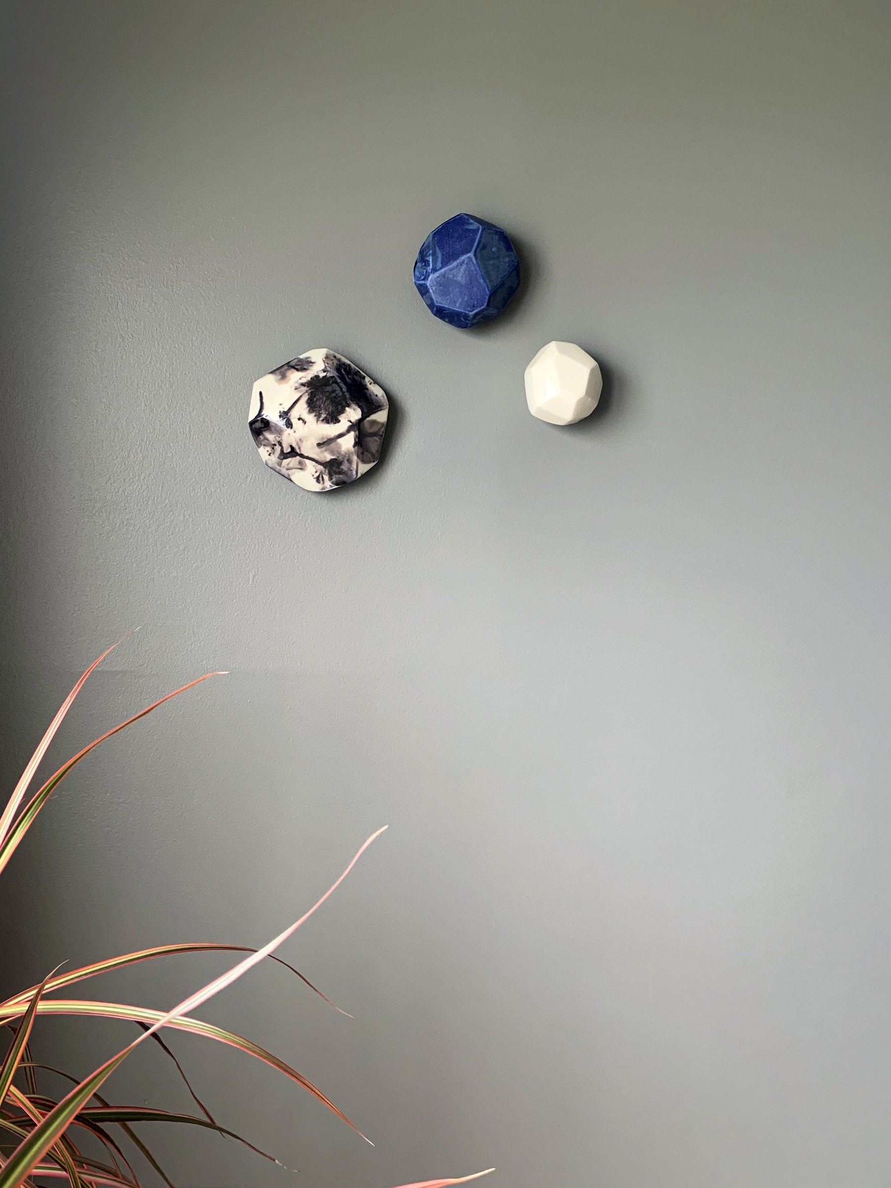 Set of Three Geo Wall Stones