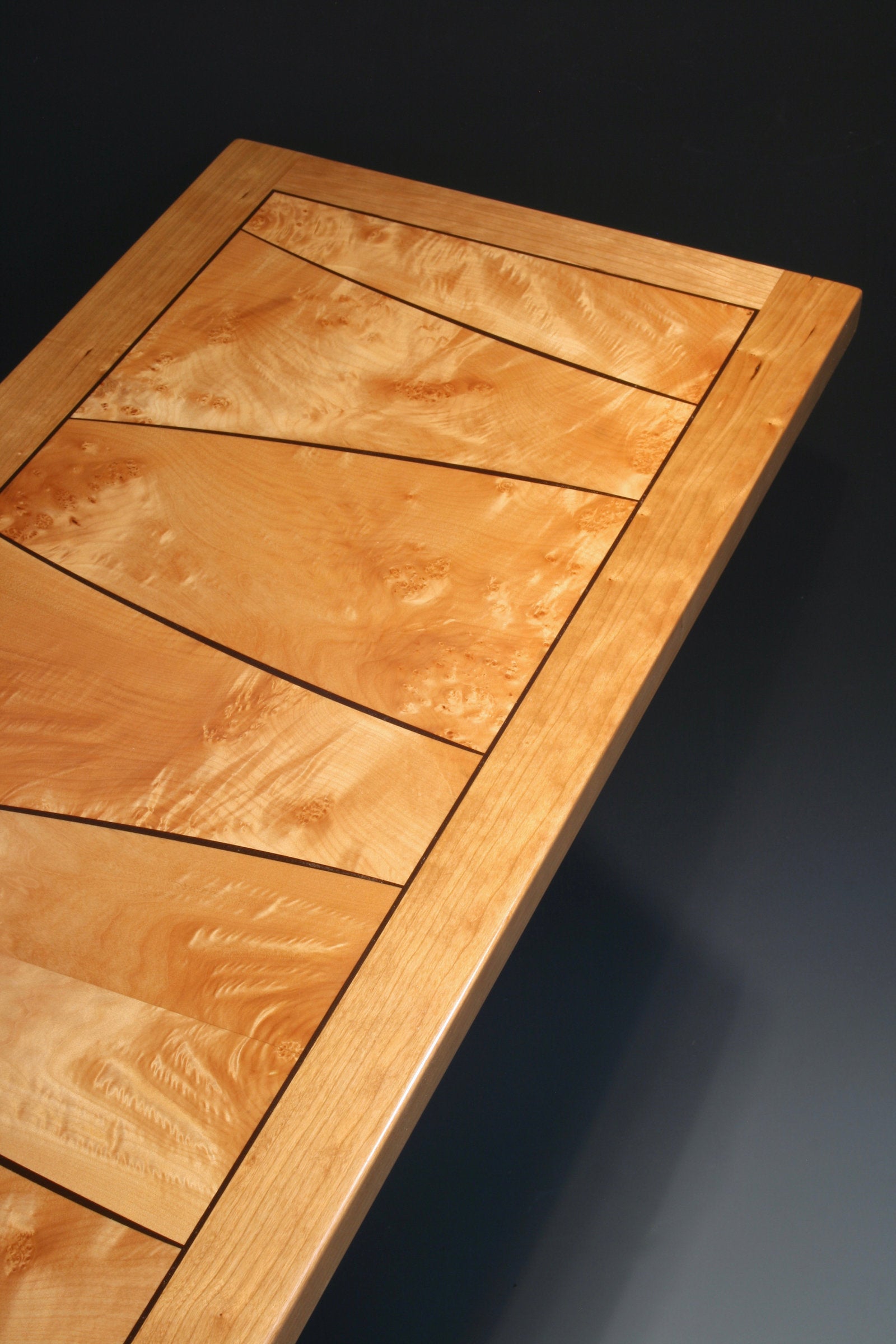 Bridge Table with maple burl top