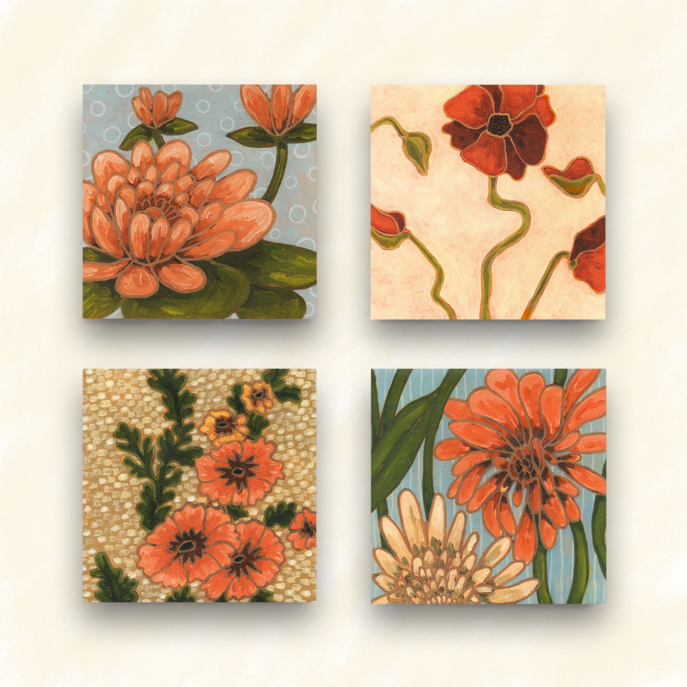 Natasha, Robin, Evelyn, and Blair Wooden Wall Tiles