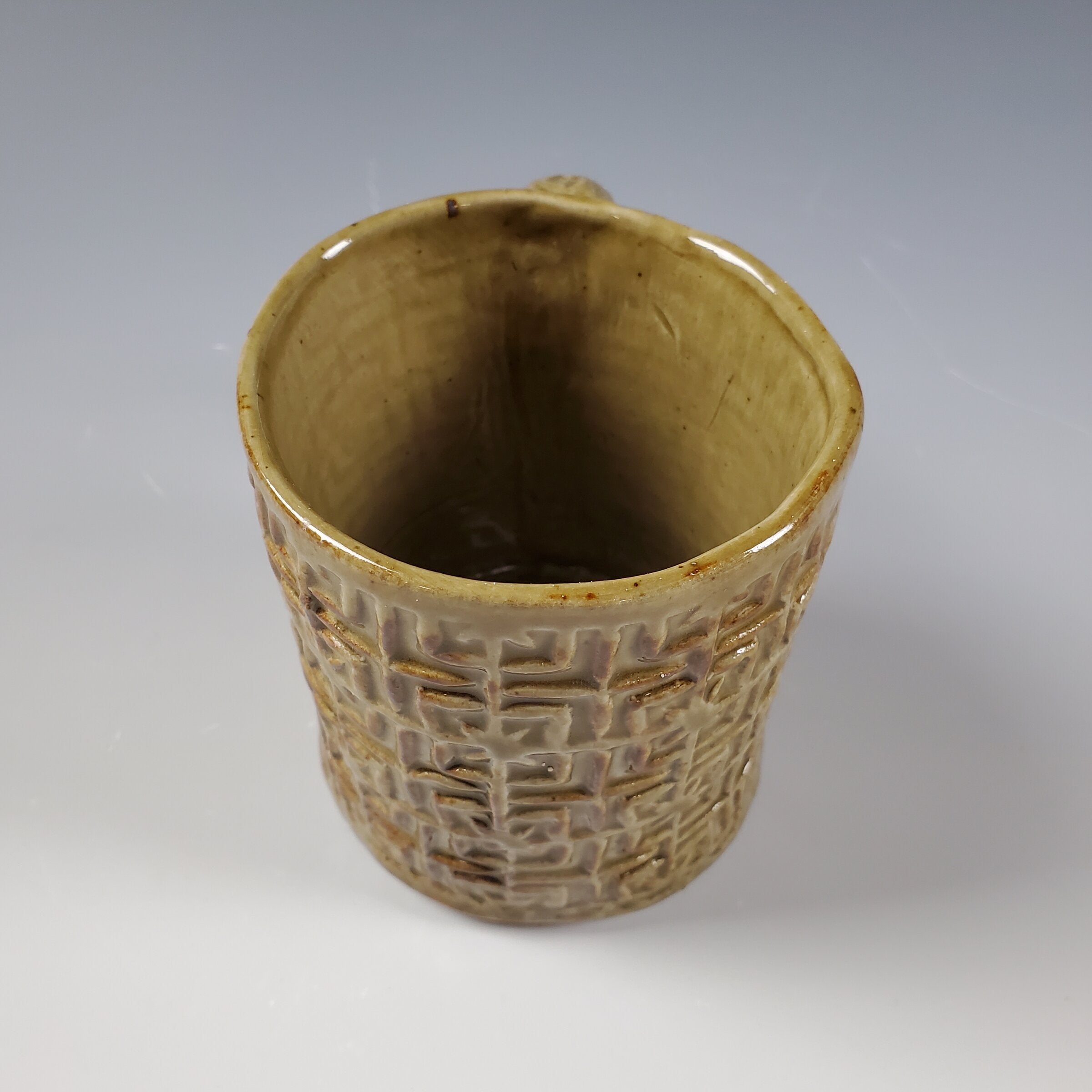Amber Celadon Handbuilt Mug