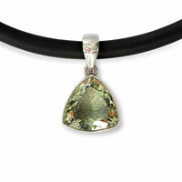 Green Amethyst Triangle Necklace