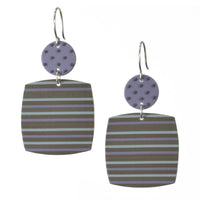 Gray with violet and aqua stripes