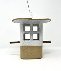 White Speckled Bird Feeder