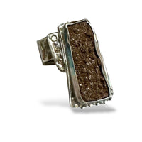 Petrified Wood Druzy Statement Ring