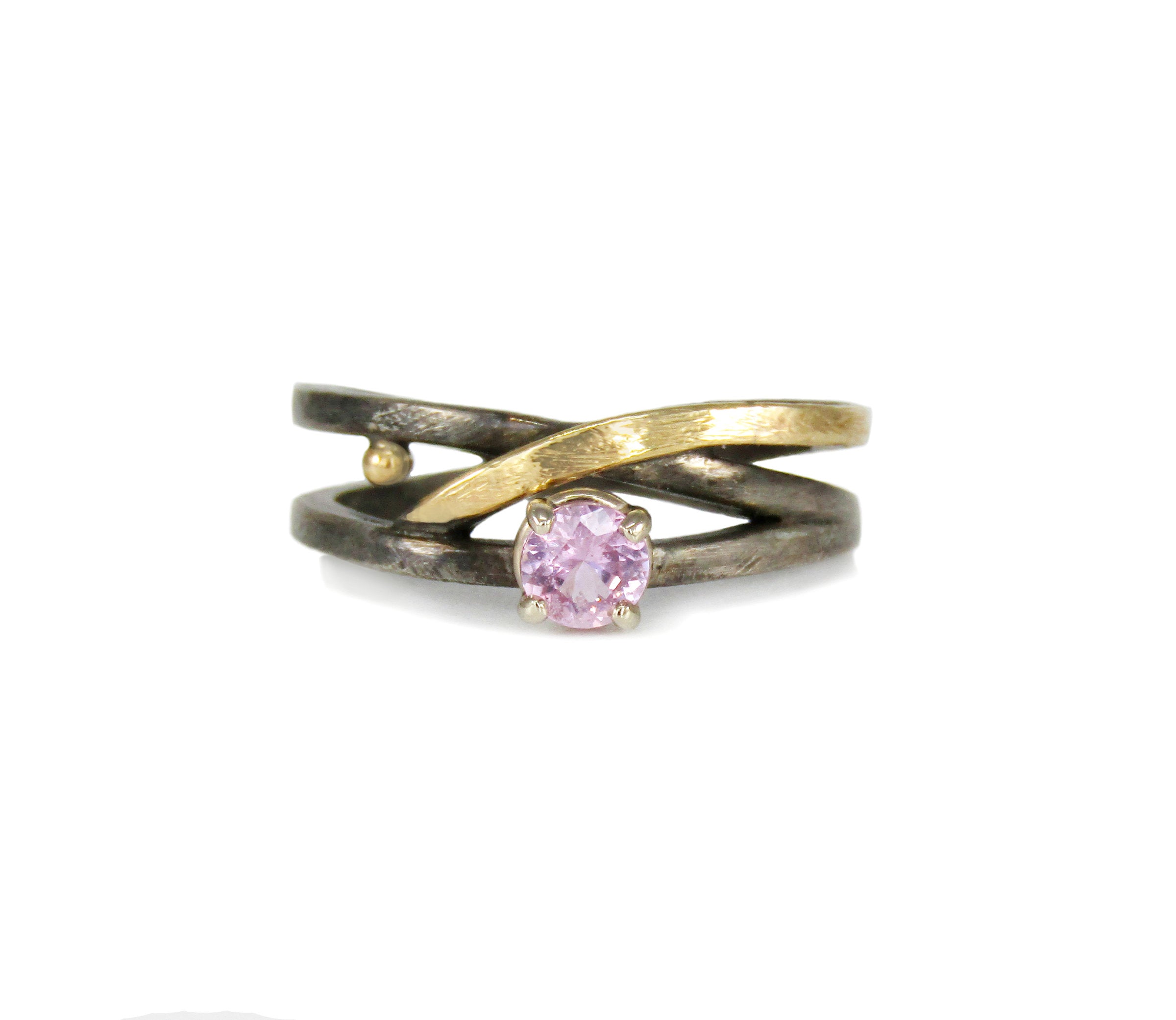 Open Design Pink Sapphire Ring