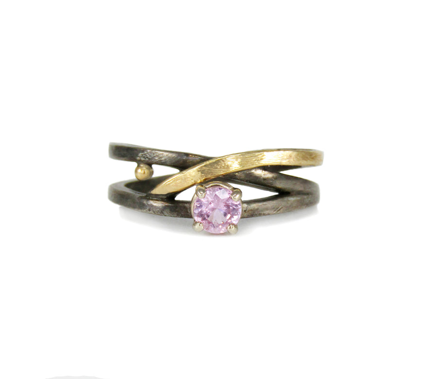 Open Design Pink Sapphire Ring