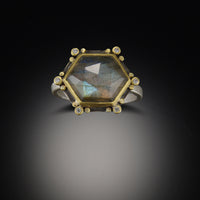 Geometric Labradorite Ring