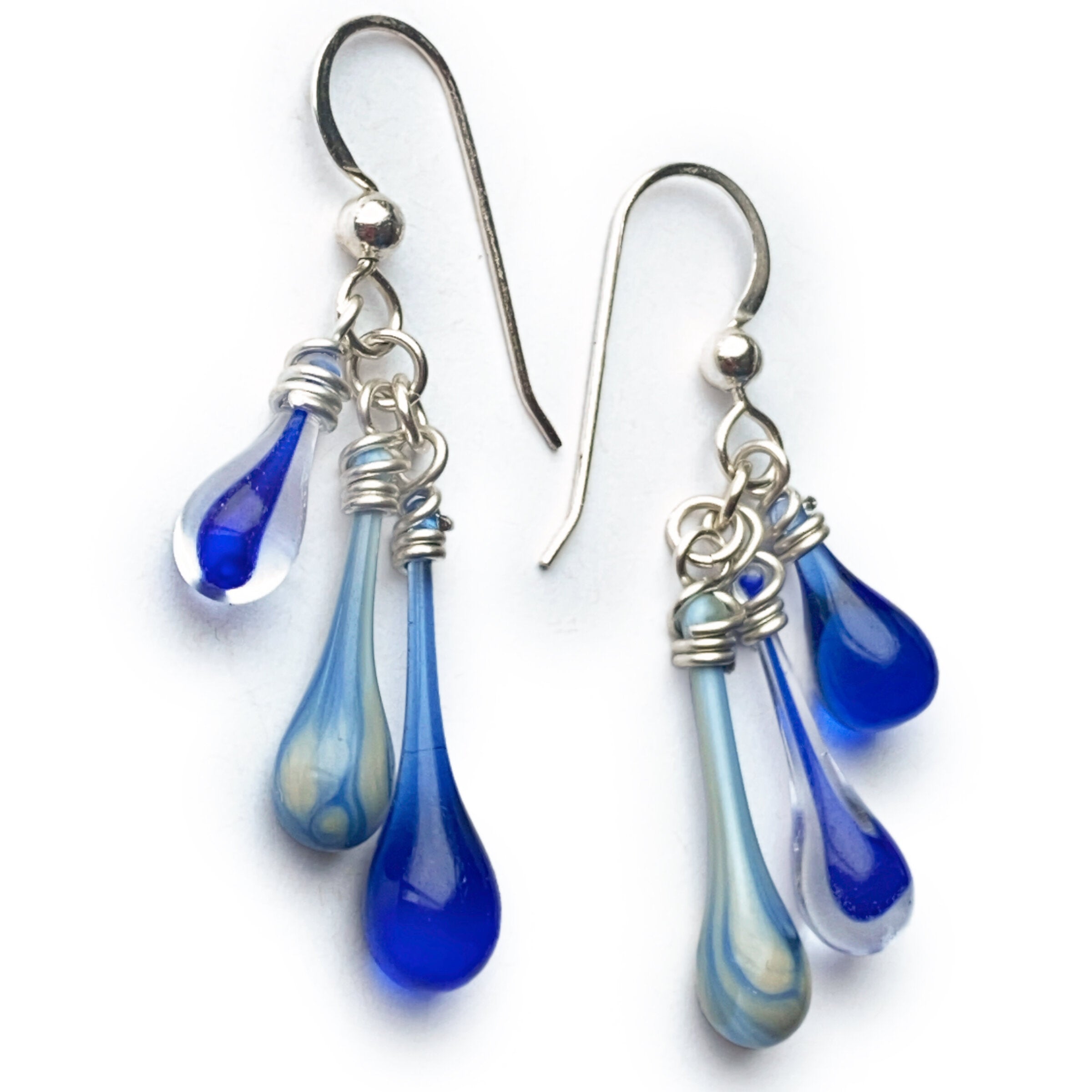 Blue Storm Trio Earrings II