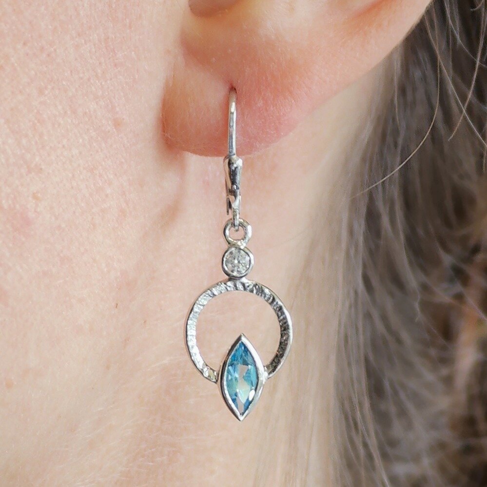 Blue Topaz with White Sapphire Accents