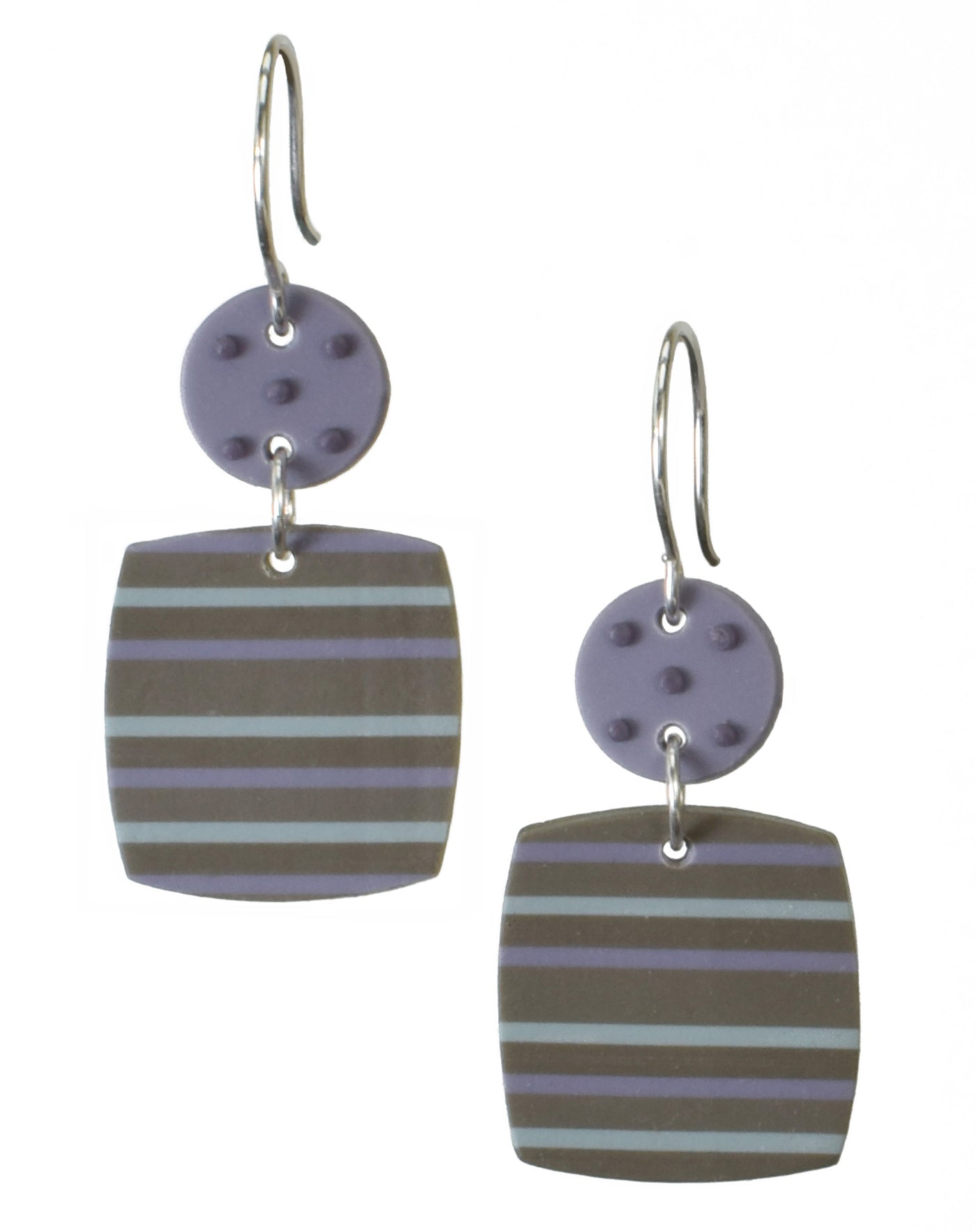 Gray with violet and aqua stripes