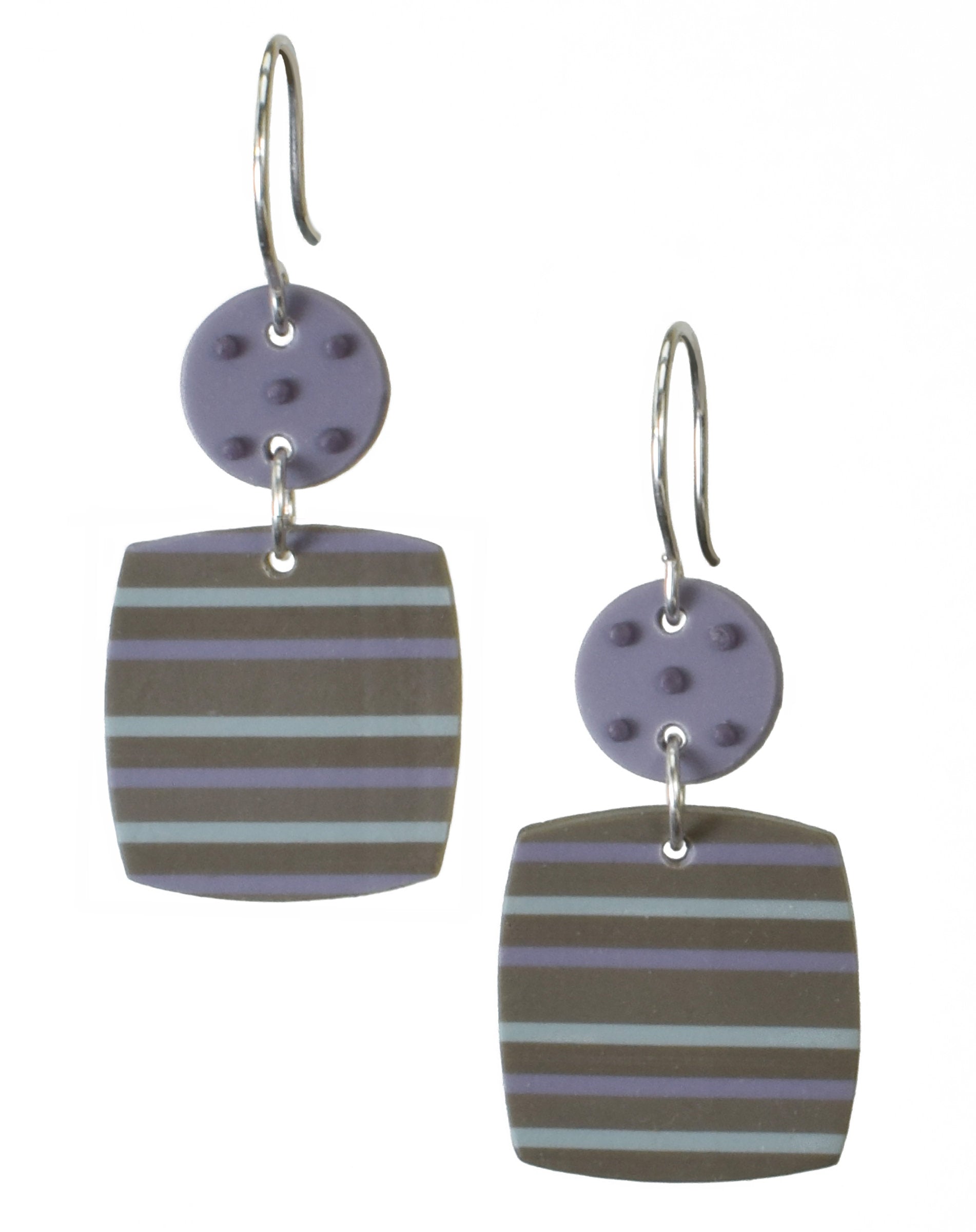 Gray with violet and aqua stripes