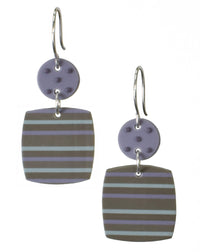 Gray with violet and aqua stripes