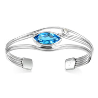 Silver & Blue Topaz Edge Bracelet