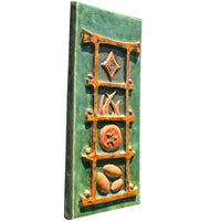 Torii Totem In Moss & Amber Glazes