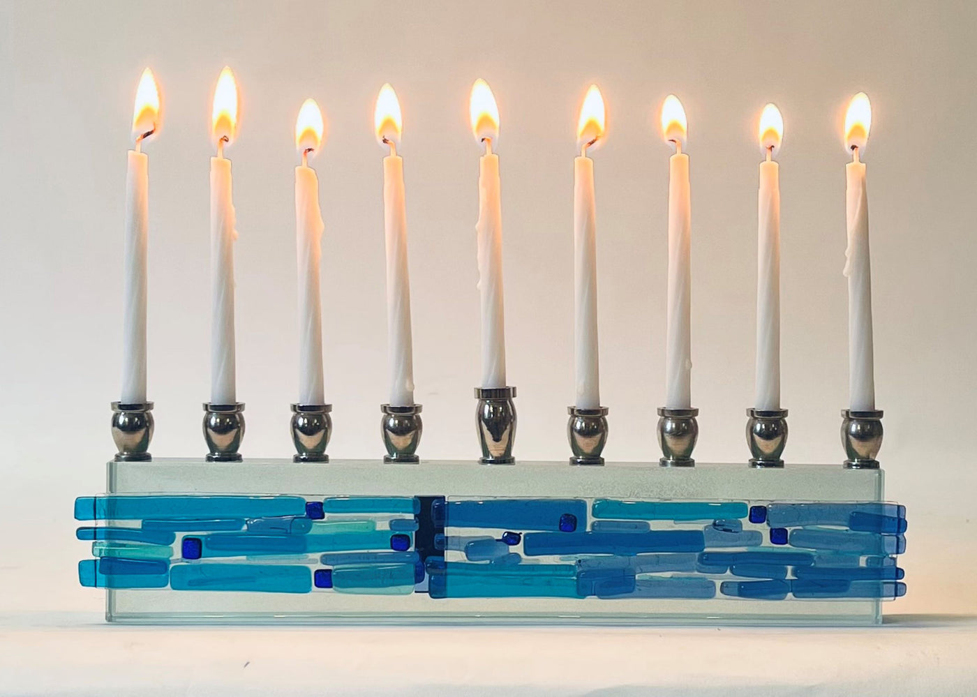 Parting of the Sea Blue Menorah