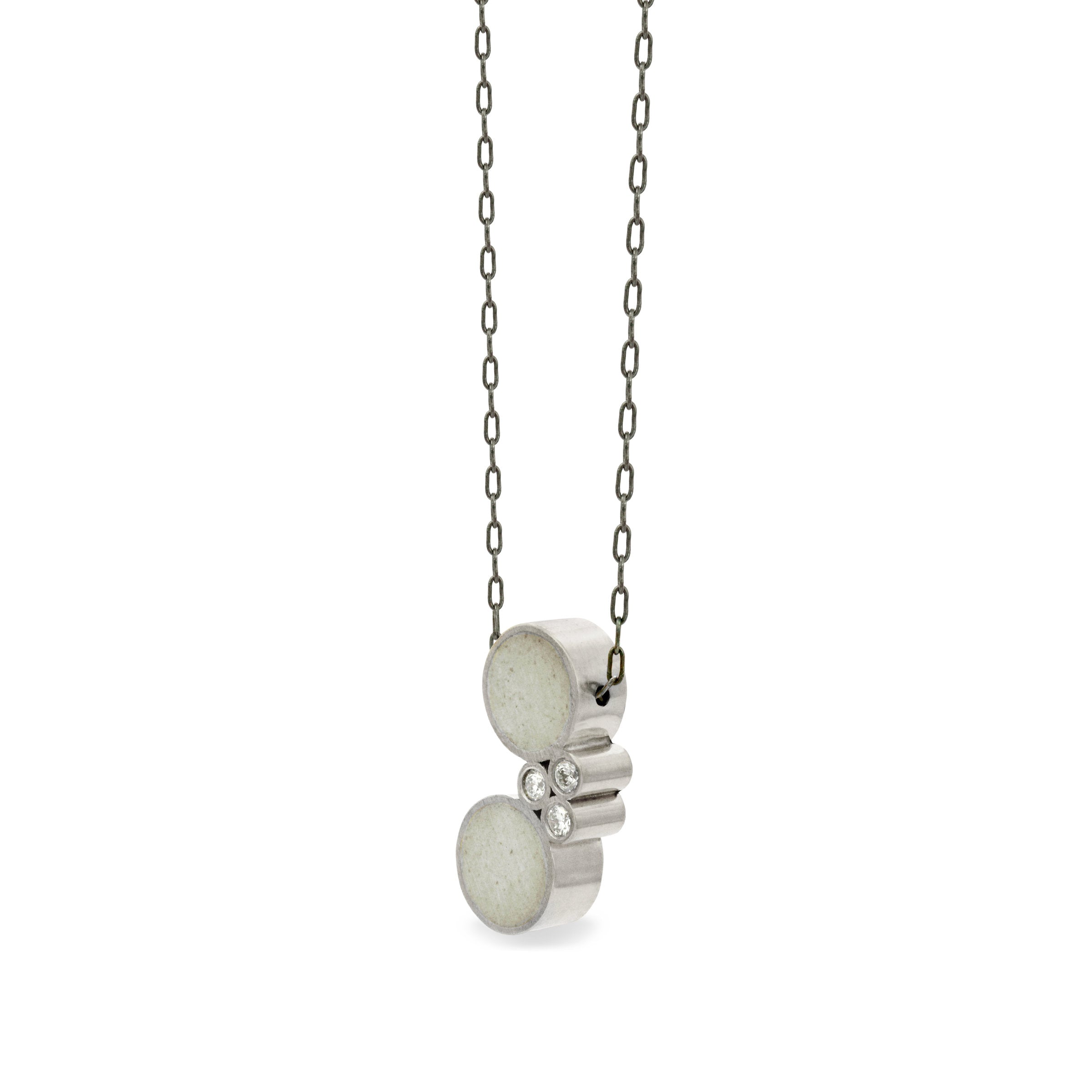 Sterling Silver with White Concrete