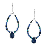 Lapis, Turquoise & Sapphire Earrings