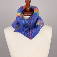 Pleated Silk Loop Scarf