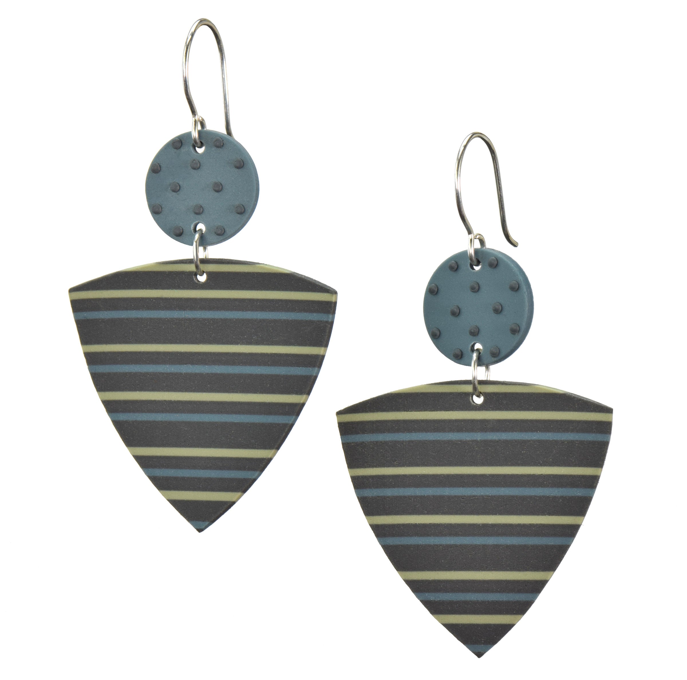 Gray with dark teal and celery stripes