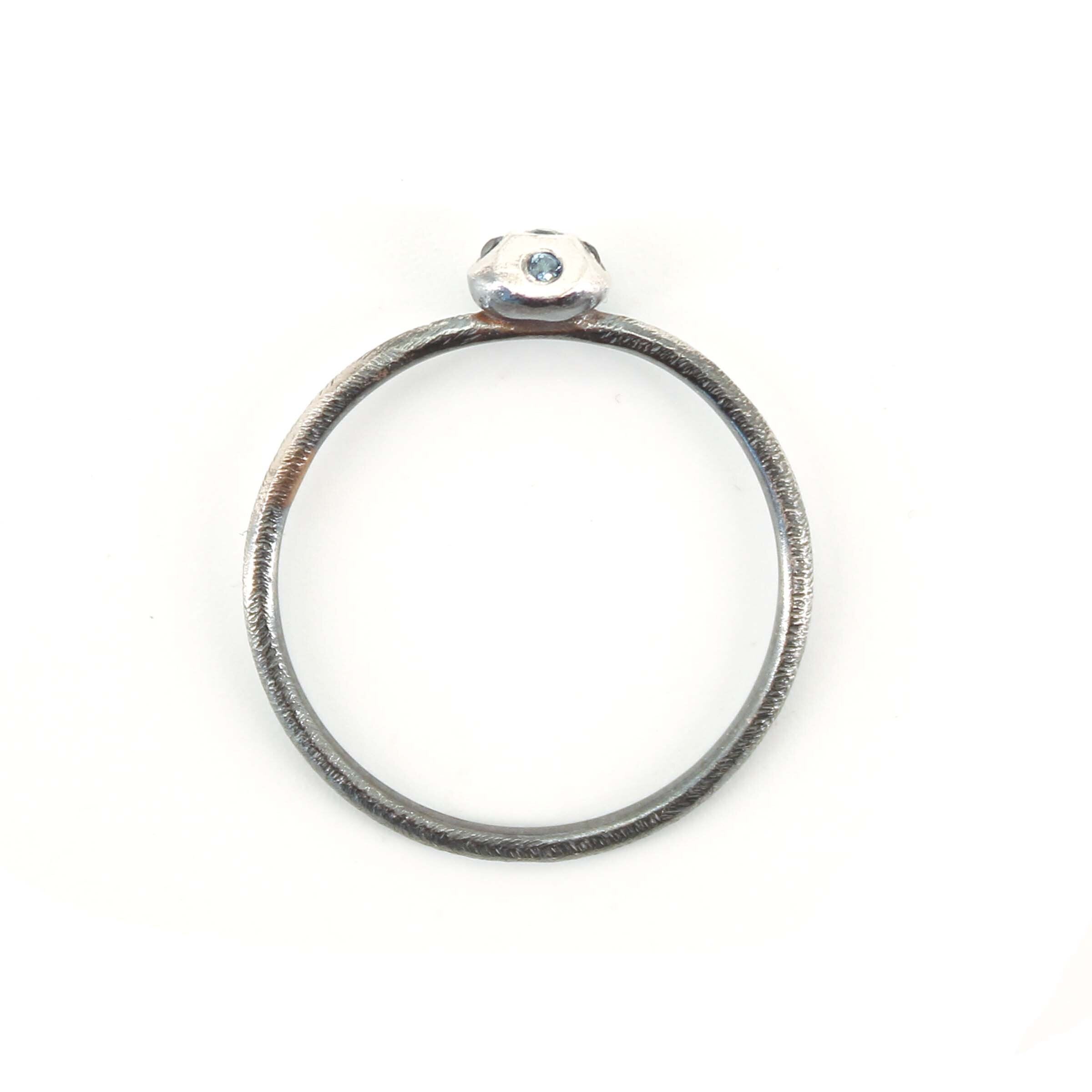 Faceted Blue Sapphire Stacking Ring
