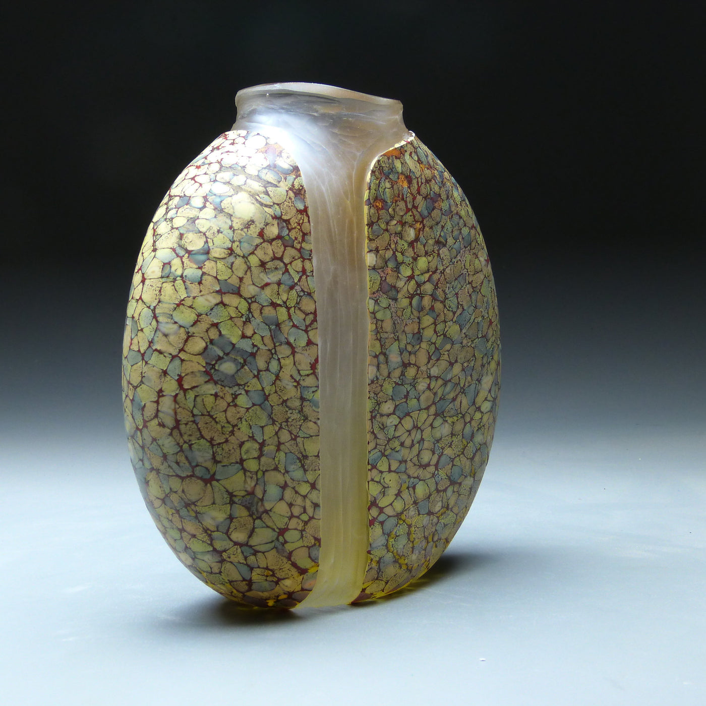 Sandy Cascade Vase with Clear Interior