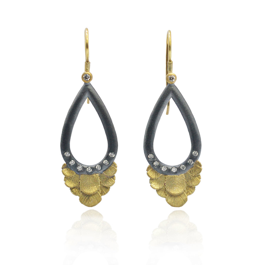Halo Feather Teardrop Earrings