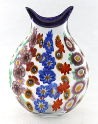 Small Impressionist's Garden Vase with Purple Trim