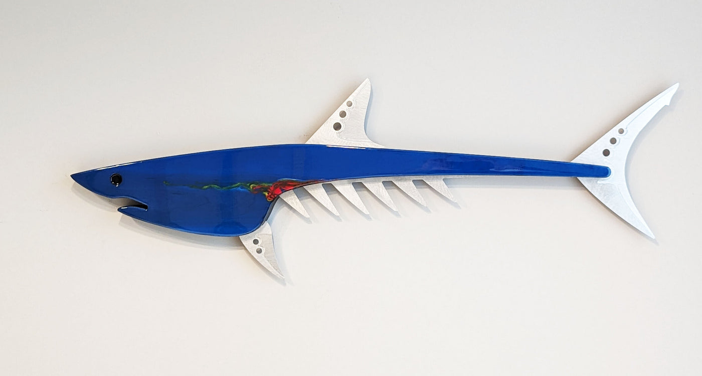 Mako Blue with Blazing Red
