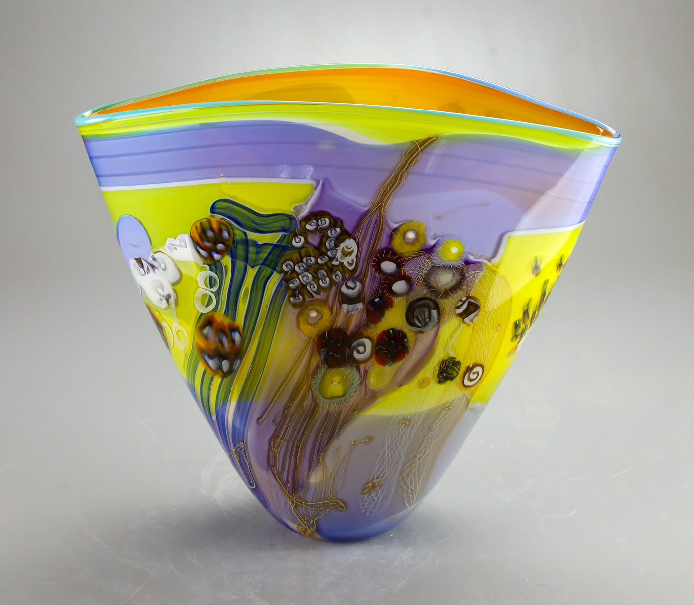 Color Field Vessel in Aqua Lime