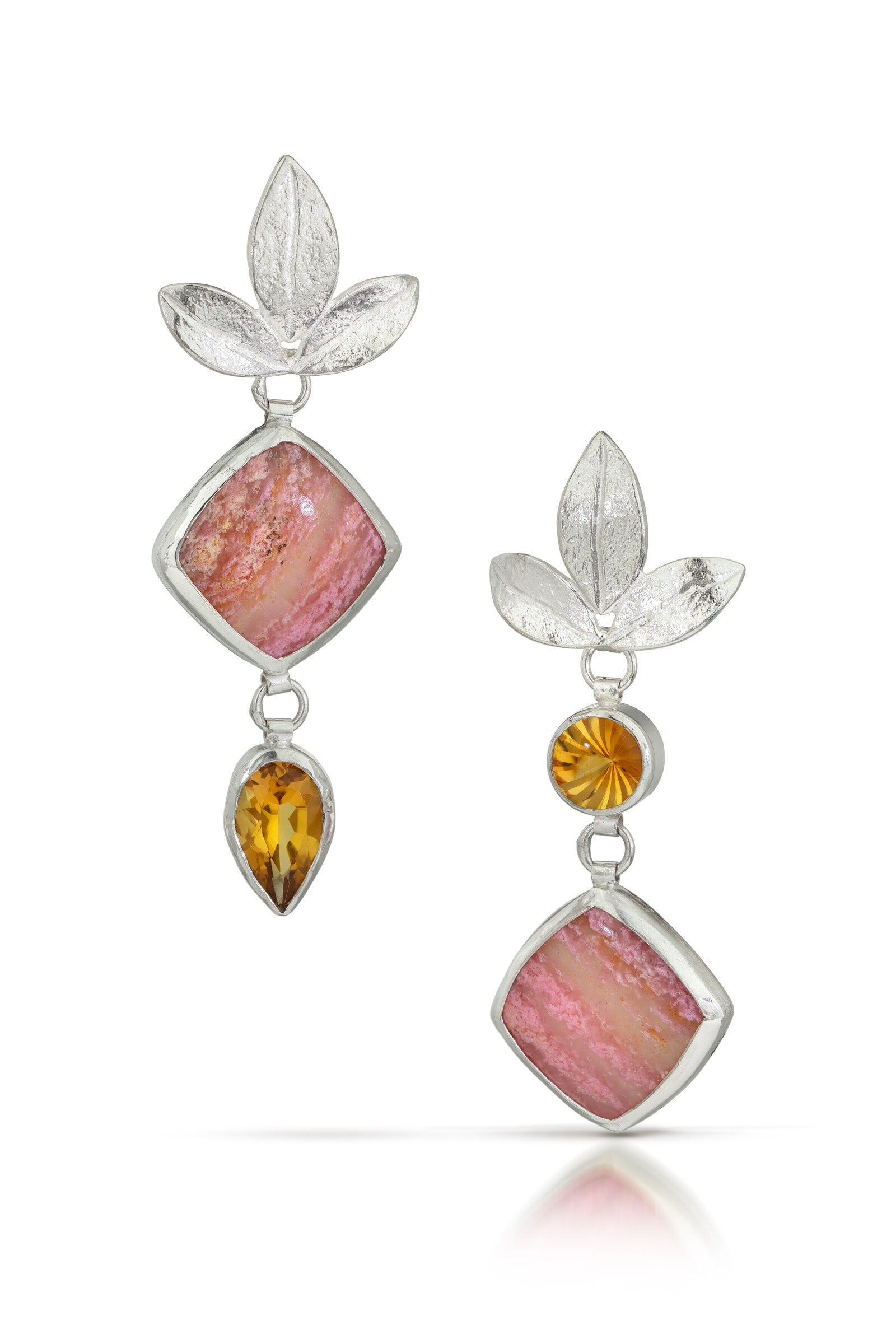 Sunset Rhodolite & Citrine Earrings