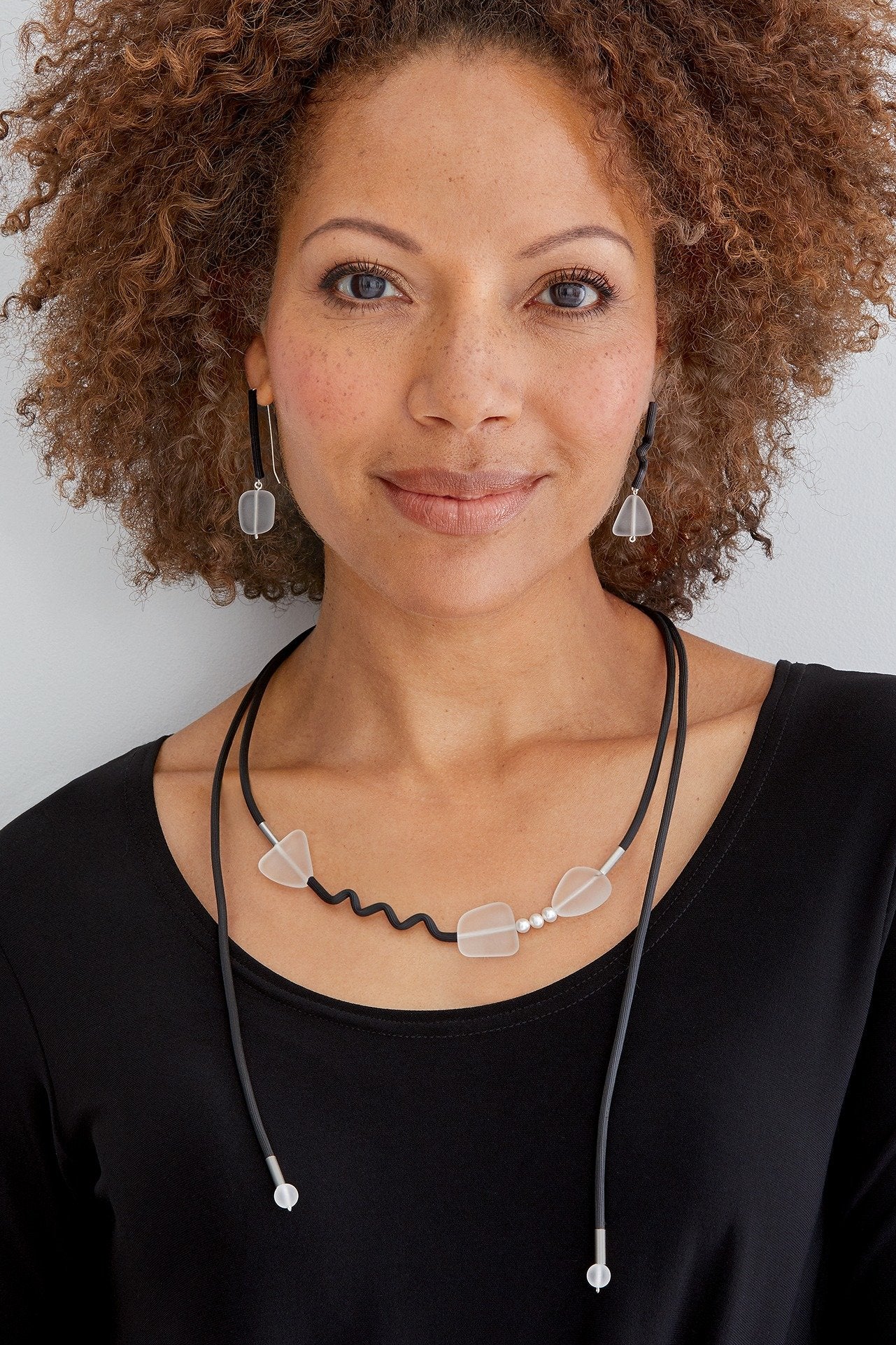 shown with the Dash, Dot & Glass Necklace