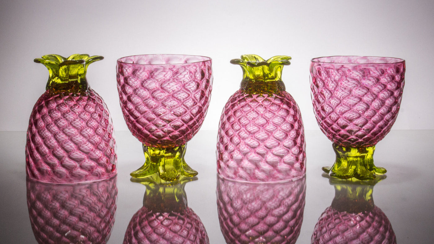Set of Four of Small Pineapple Glasses