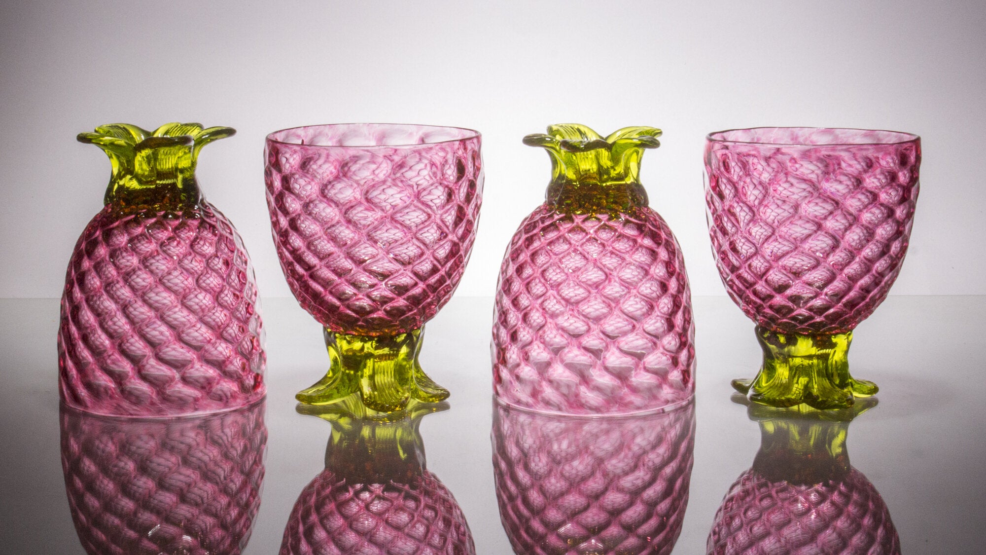 Set of Four of Small Pineapple Glasses
