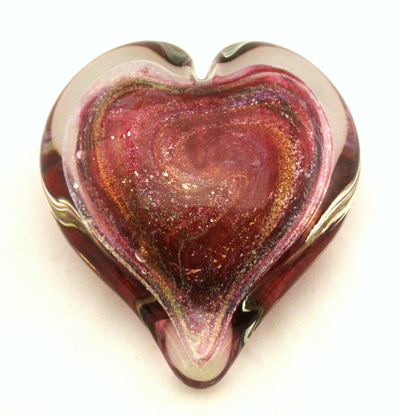 Large Ruby Dichroic Heart Paperweight