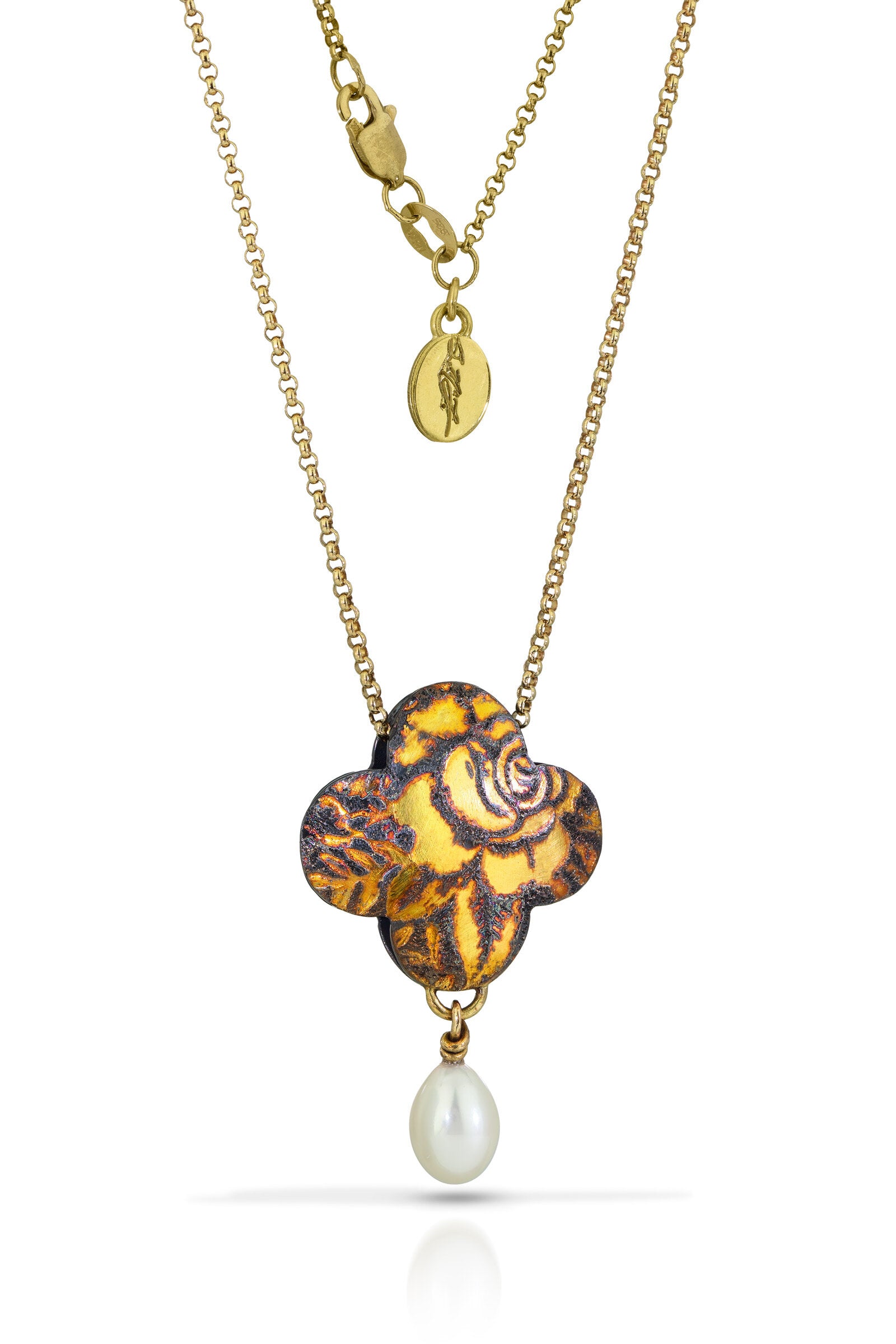 Rose Garden Quatrefoil Pendant