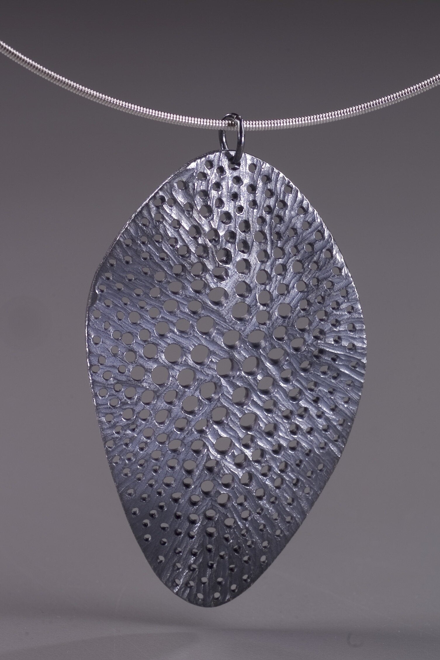 oxidized silver, bright chain