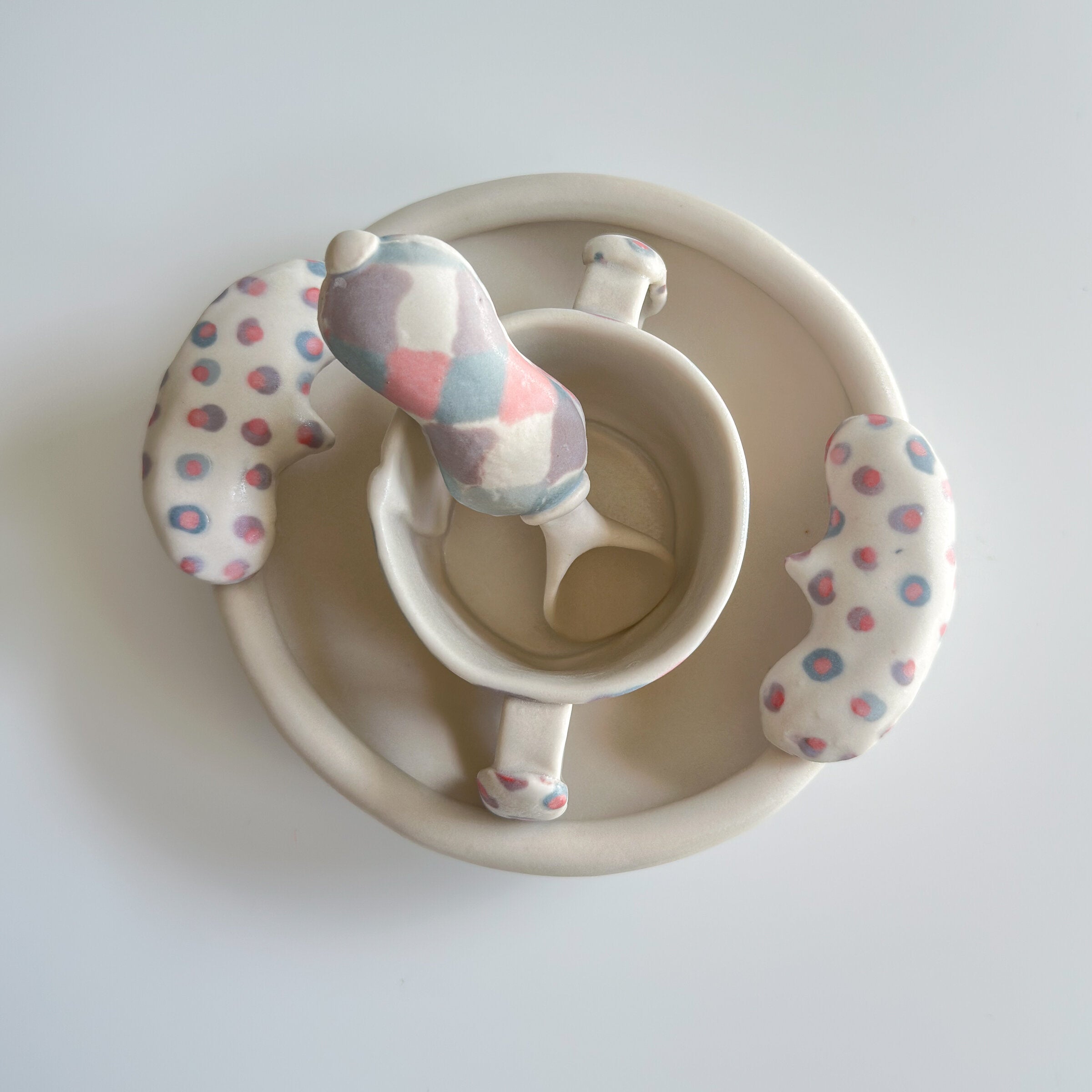 Gingham Dots Sippy Cup Set