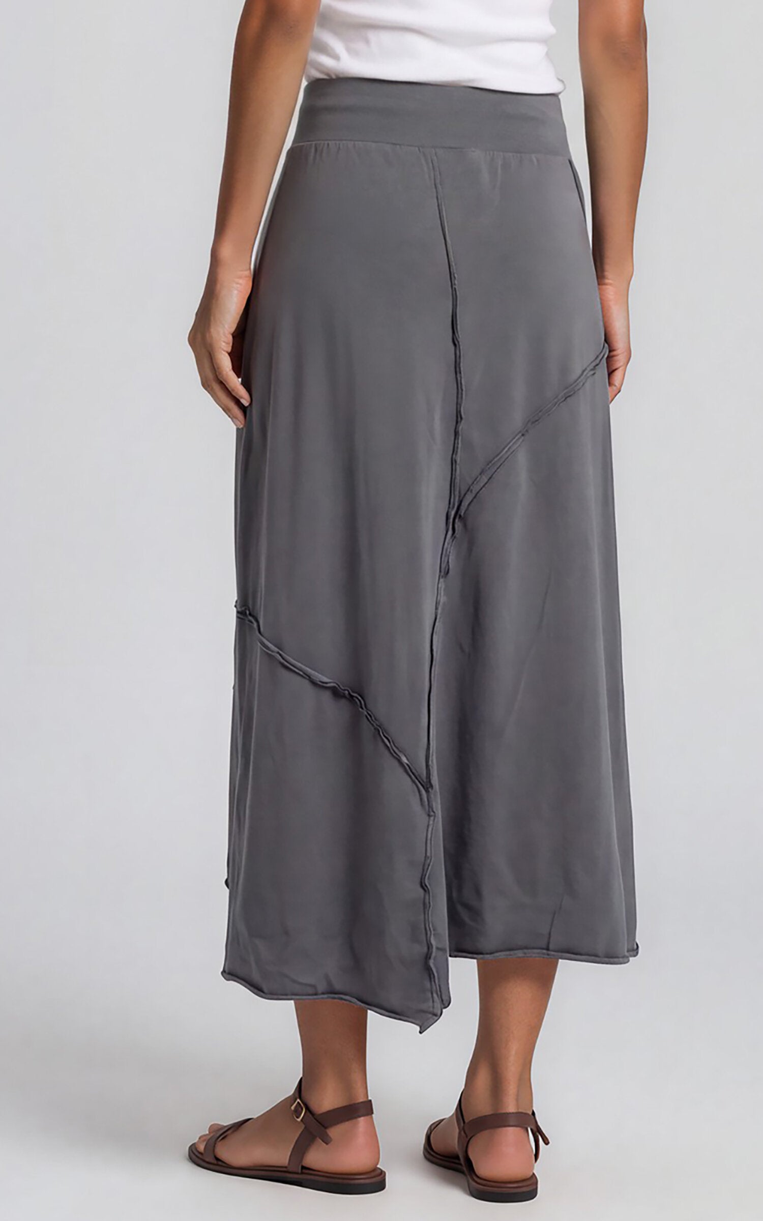 Raw Hem Maxi Skirt