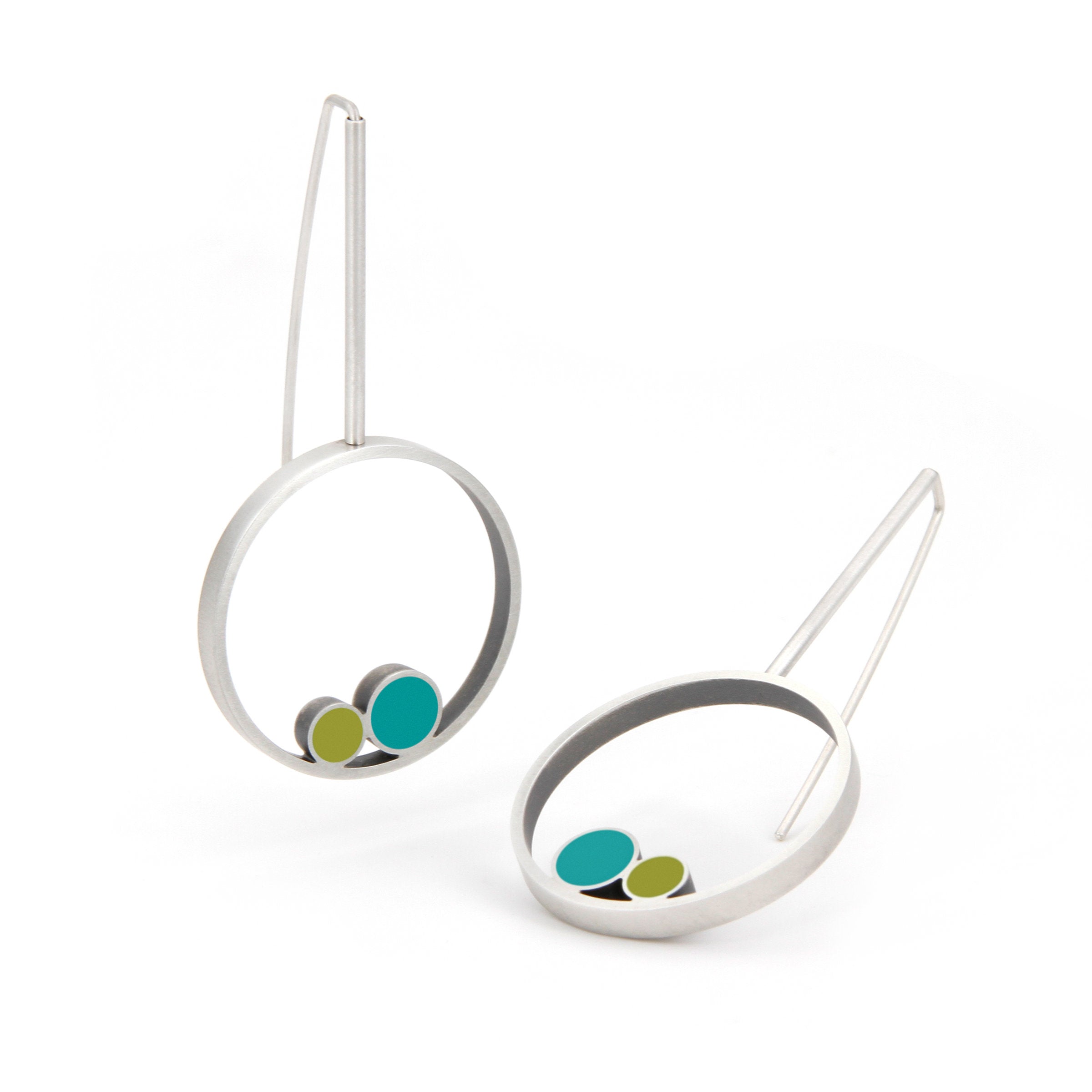 Nest Circle Rigid Dangle Earrings