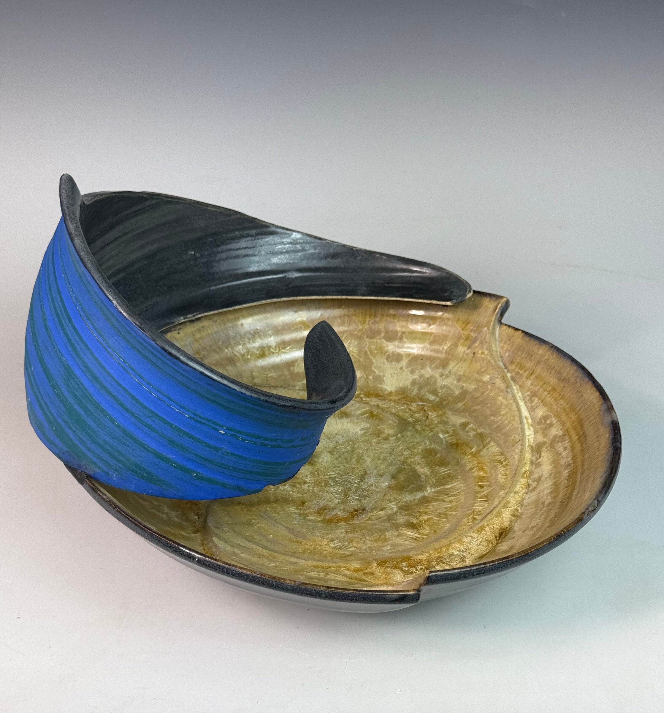 Topiary Bowl Still Life with Cobalt Spiral
