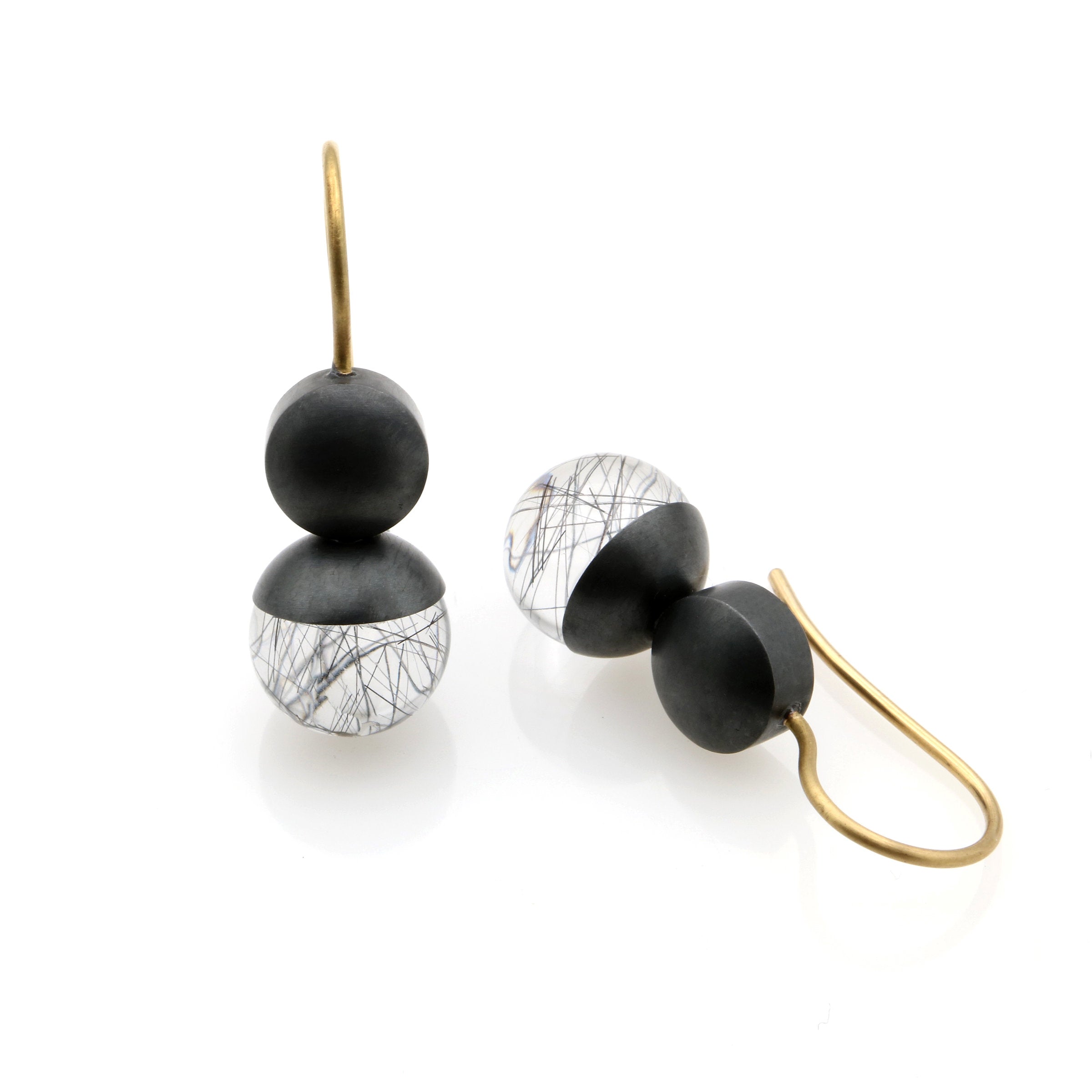 Tourmaline Quartz with Button Earrings
