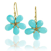Sleeping Beauty Turquoise Flower Earrings