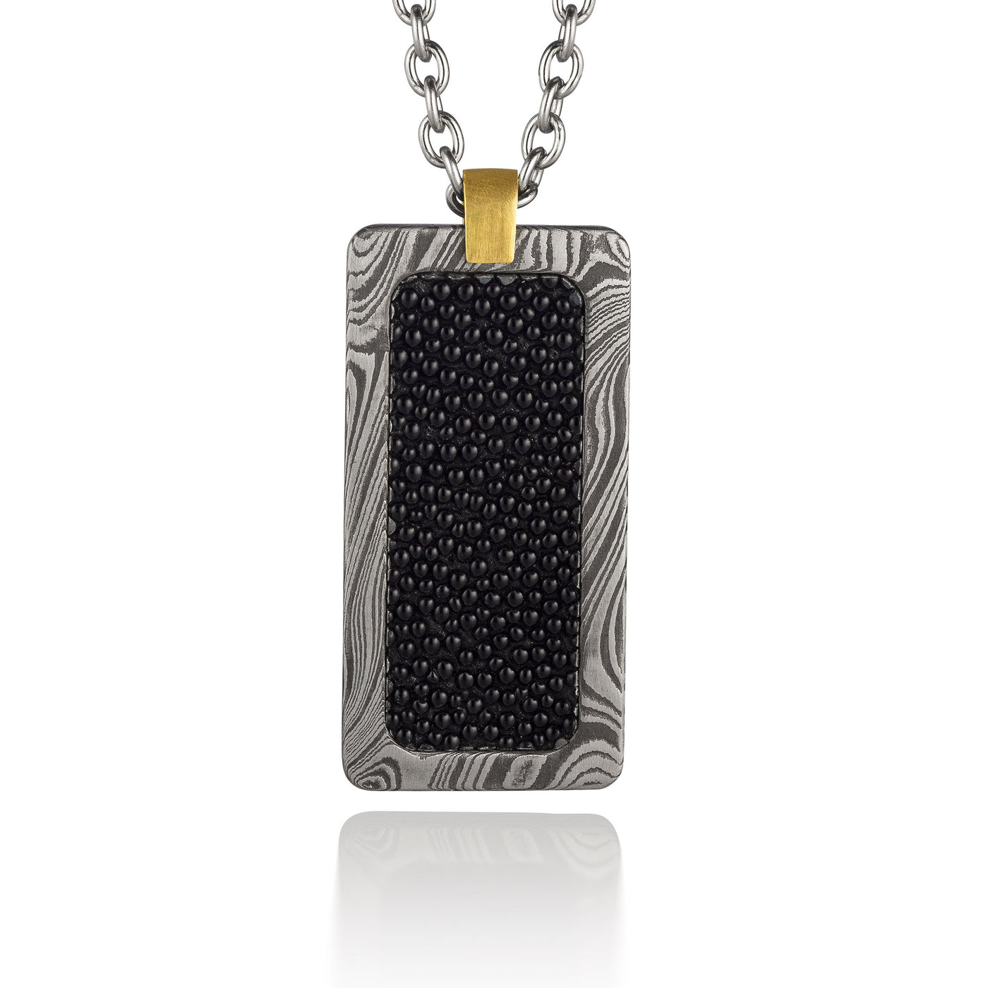 Black Stingray Damascus Pendant