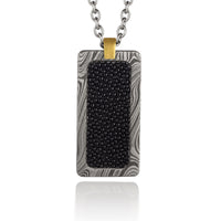 Black Stingray Damascus Pendant