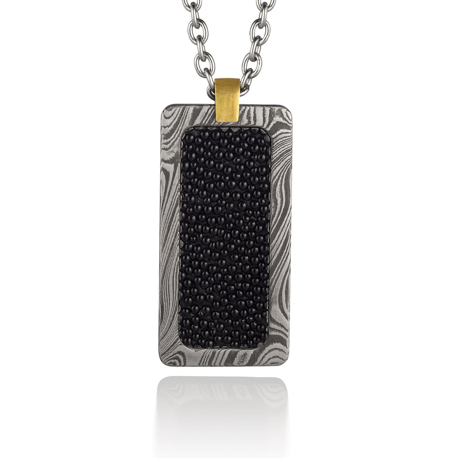 Black Stingray Damascus Pendant