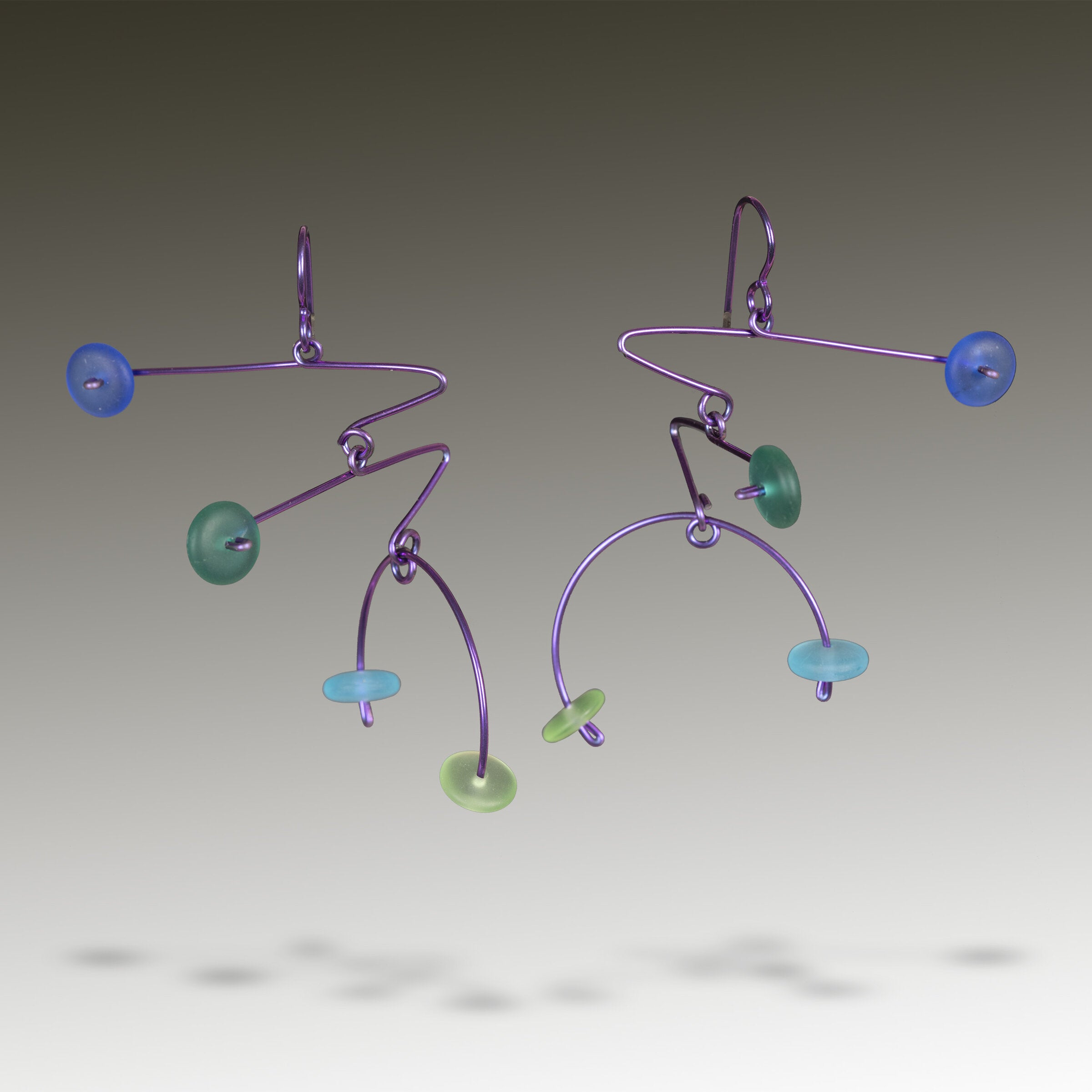 Royal, Turquoise, Aqua & Lime on Purple Niobium